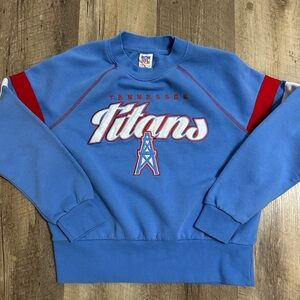 NFL Titans Retro Blue and Red Sweatshirt